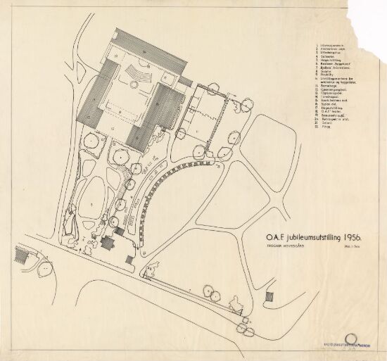O.A.F. jubileumsutstilling 1956, situasjonsplan
