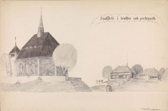 Kirke med prestegård