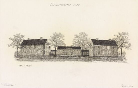 Utkast til et boligområde, perspektiv fra lekeplassen