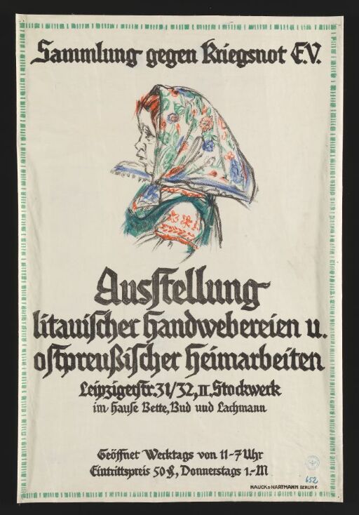 Sammlung gegen Kriegsnot e.V. - Ausstellung litauischer Handwebereien u. ostpreußischer Heimarbeiten