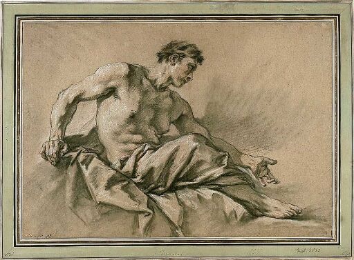 Seated male nude