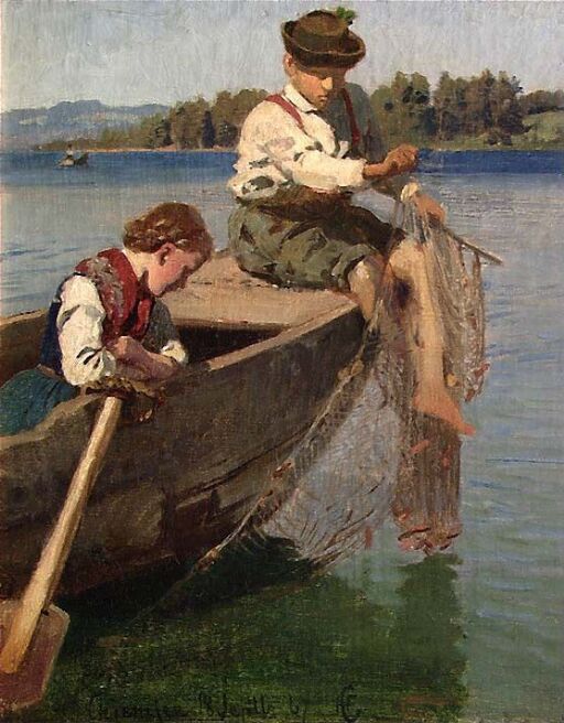 Children fishing