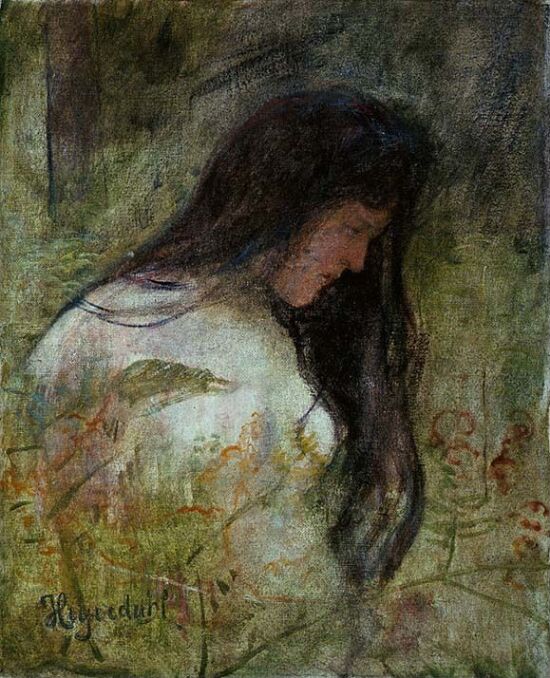 Kvinneakt i landskap