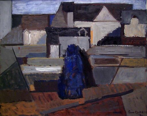 Blue Figure in Townscape