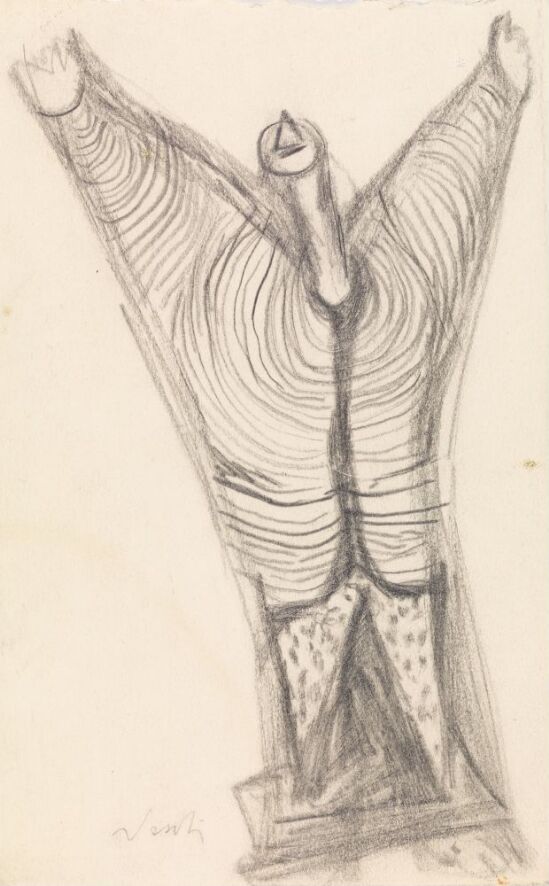 Figur med hevede armer