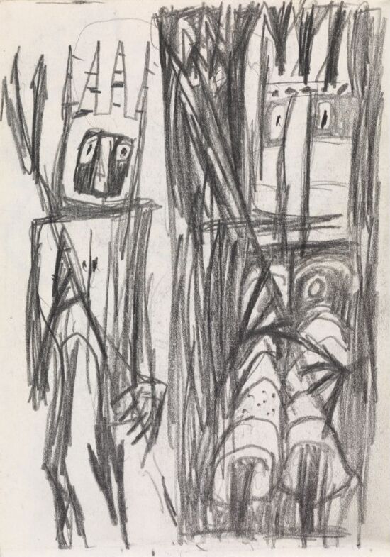 To fantasifigurer med krone og fork