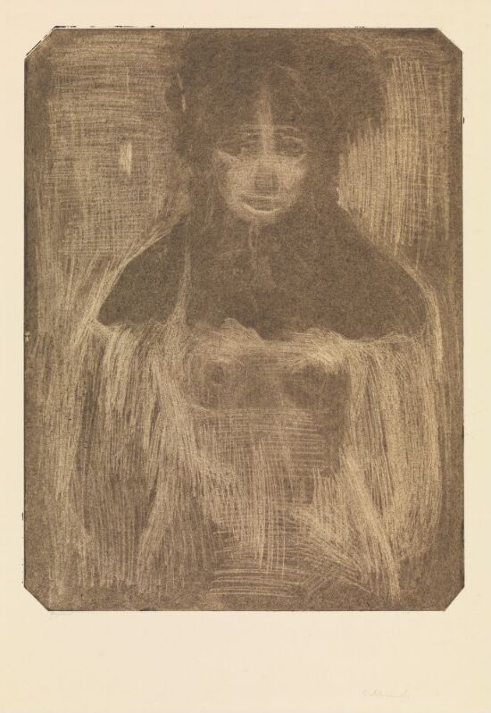 Modell med hette og krage