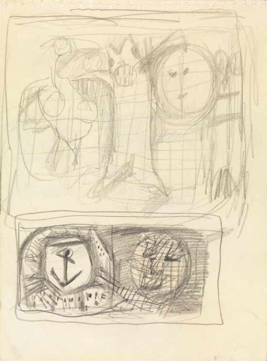 Komposisjonsutkast; to hoder