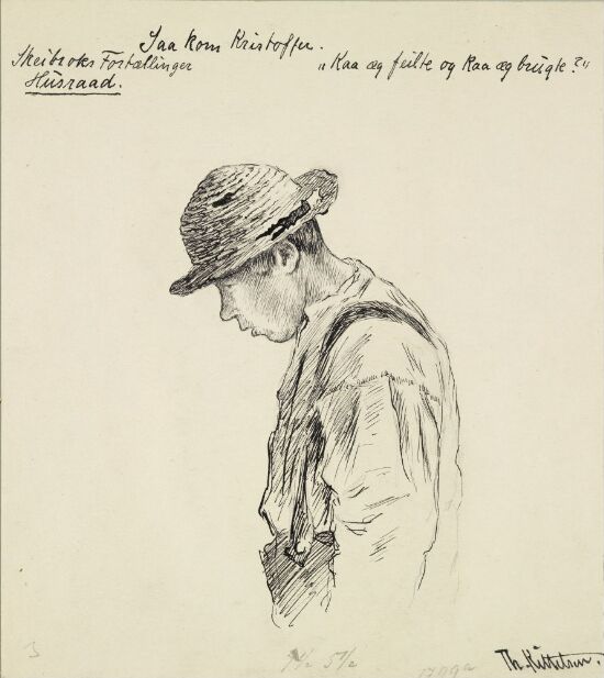 Illustrasjon til "Sandfærdige skrøner og sligt noget. Fortalt av Mathias Skeibrok", Kristiania 1891