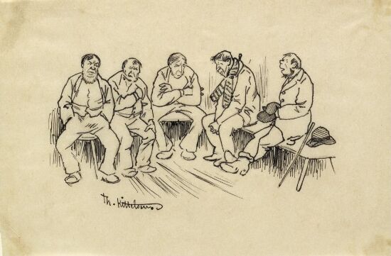 Illustrasjon til "Sandfærdige skrøner og sligt noget. Fortalt av Mathias Skeibrok", Kristiania 1891