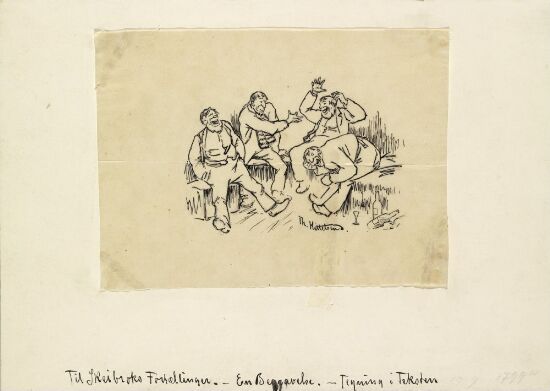 Illustrasjon til "Sandfærdige skrøner og sligt noget. Fortalt av Mathias Skeibrok", Kristiania 1891