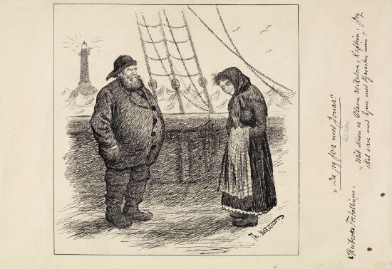 Illustrasjon til "Sandfærdige skrøner og sligt noget. Fortalt av Mathias Skeibrok", Kristiania 1891