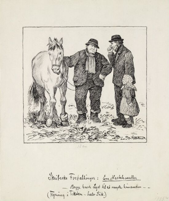 Illustrasjon til "Sandfærdige skrøner og sligt noget. Fortalt av Mathias Skeibrok", Kristiania 1891