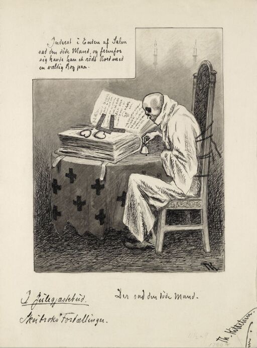 Illustrasjon til "Sandfærdige skrøner og sligt noget. Fortalt av Mathias Skeibrok", Kristiania 1891