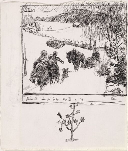 Forarbeid til illustrasjon, Jonas Lie, "Familien på Gilje", København 1903 [-1904]
