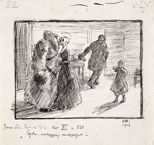 Illustrasjon til Jonas Lie "Familien på Gilje", København 1903 [-1904]