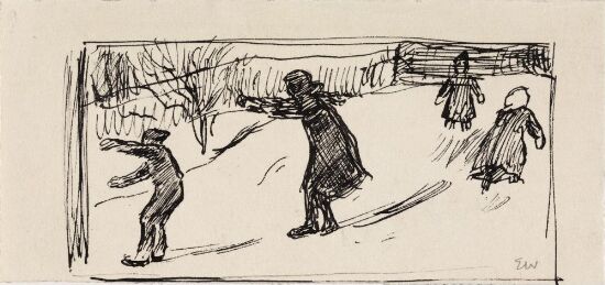 Frise med barna som sklir