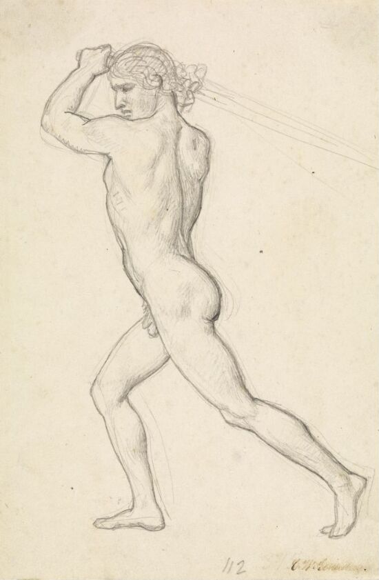 Mannsakt med hevet sverd