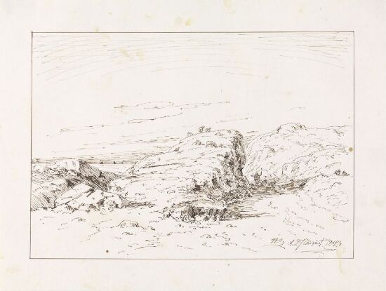 Landskap med beitende sauer, Bornholm