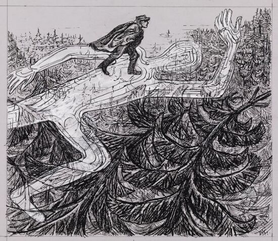 Mens han fór i luften, kom han i følge med nordenvinden