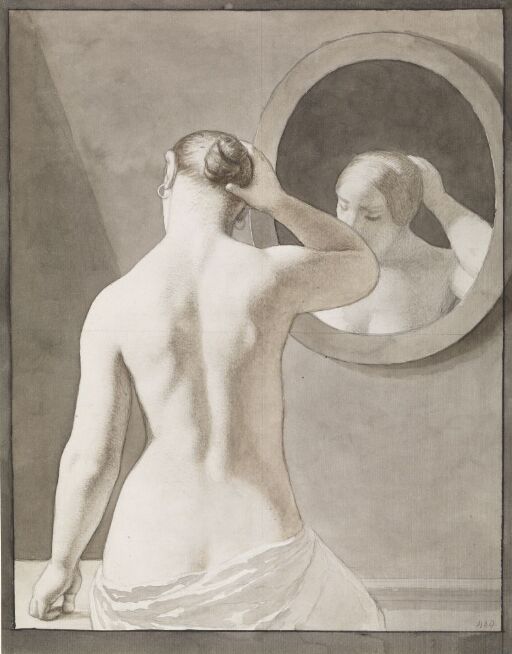 Young woman before a mirror