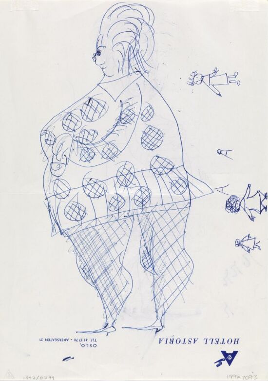 Stående kvinne; figurstudier