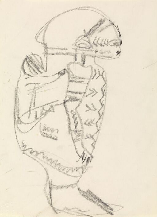 Kvinne med barn på ryggen