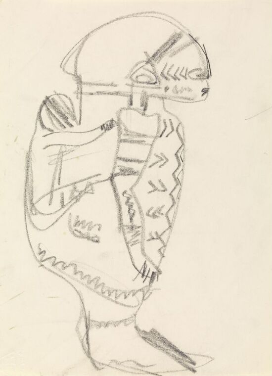 Kvinne med barn på ryggen