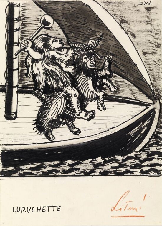 Illustrasjon til "Lurvehette", P. Chr. Asbjörnsen og J. Moe, Samlede eventyr, 1936