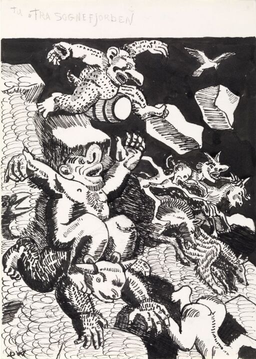 Illustrasjon til "Fra Sognefjorden", P. Chr. Asbjörnsen og J. Moe, Samlede eventyr, 1936