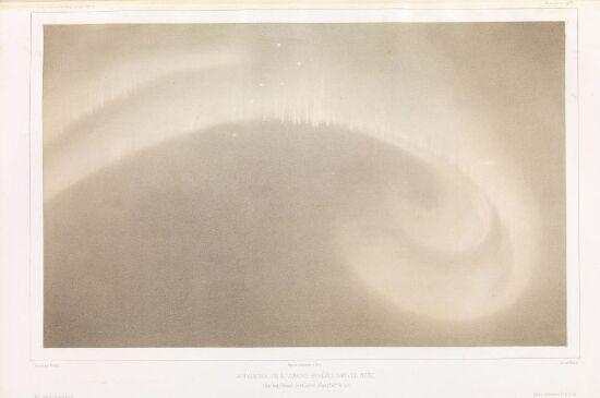 Nordlys nord for Kåfjord, 24. januar 1839, kl. 19.25