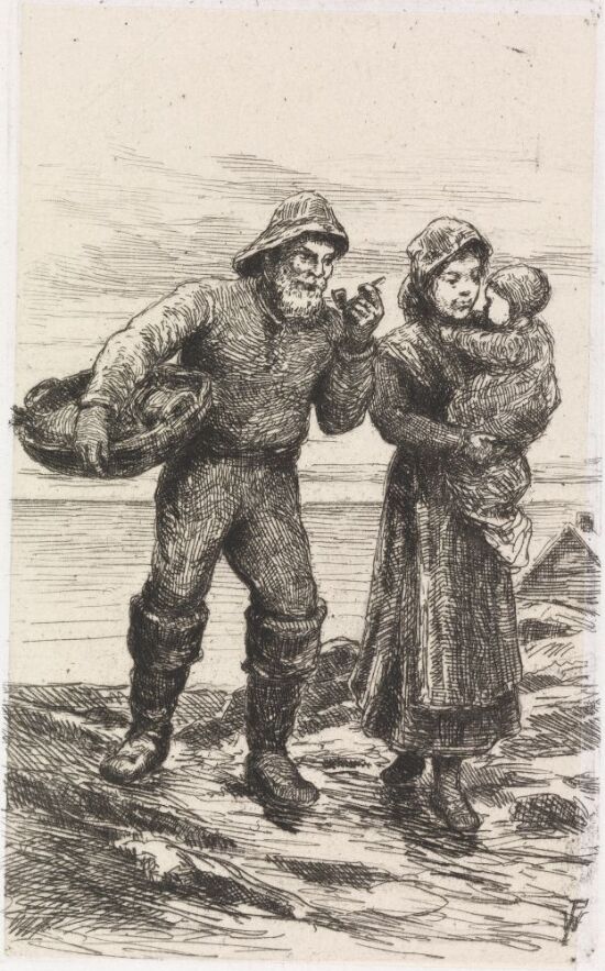 Hjemvendene fisker med kone og barn