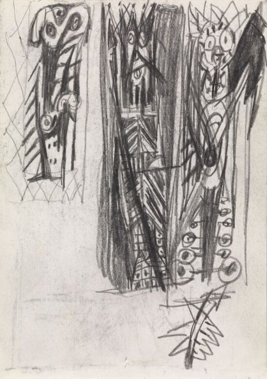 Komposisjonsutkast med tre figurer