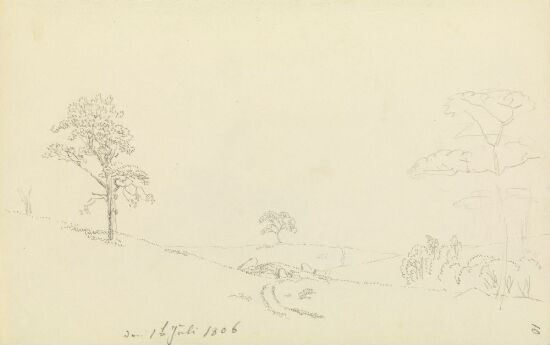 Rügisk landskap med forfallen megalittgrav