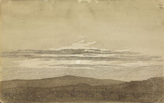 Fjellandskap i solnedgang