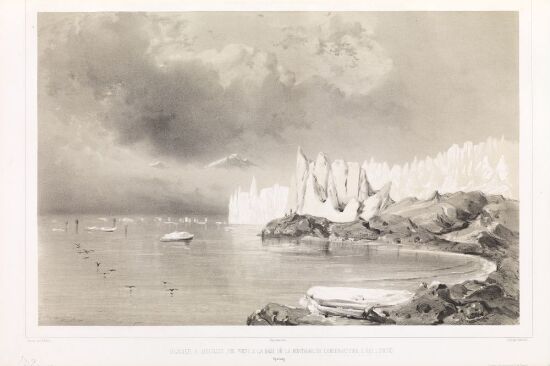 Isbre sett fra foten av Observatoriefjellet ved Bellsund