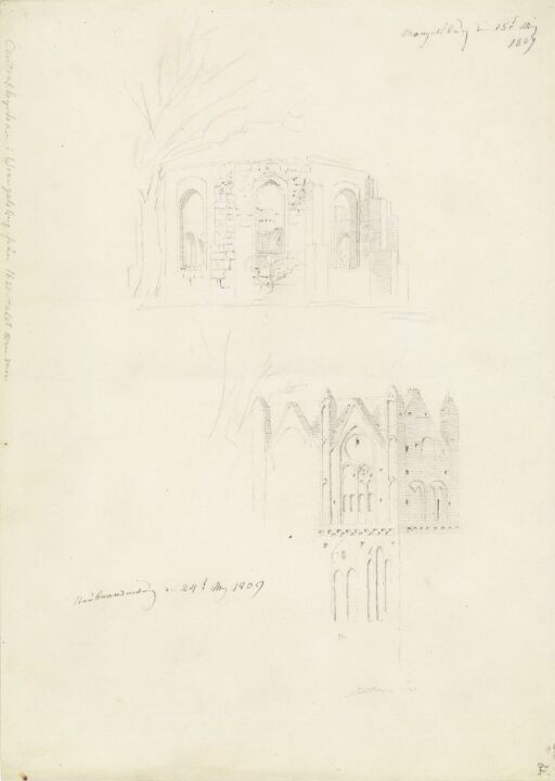 Kirkeruinen i Wrangelsburg ved Greifswald og Treptowertårnet i Neubrandenburg