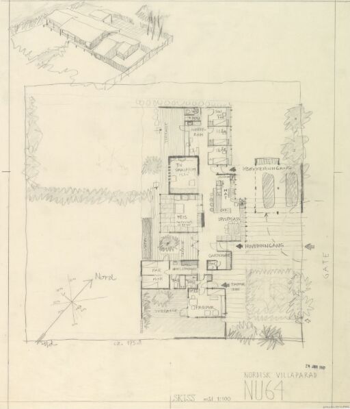 Nordisk villaparad. Perspektiv og plan