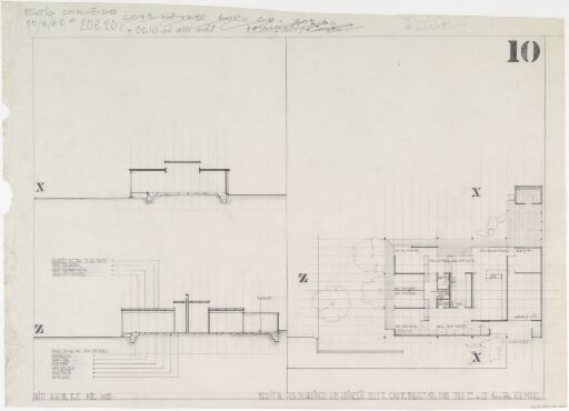 Villa Schreiner. Plan og snitt.