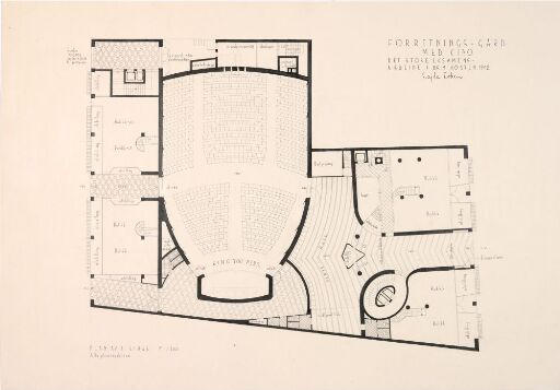 Forretningsgård med kino, plan av 1. etasje