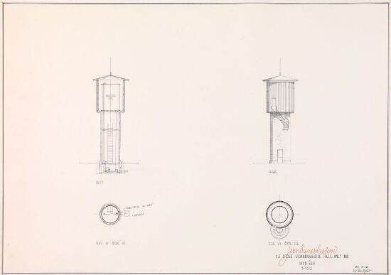 Utkast til jernbanestasjon, skjema av vanntårn
