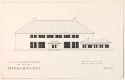 Utkast til jernbanestasjon, oppriss av fasade mot linja