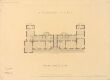 Utkast til rekkehusbebyggelse, plan av 1. etasje