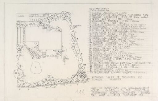 Hage- og planteplan for hus i Gørvelalleen