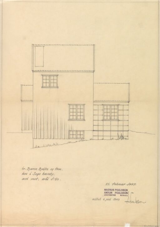 Hus for Bjelke, fasade mot vest