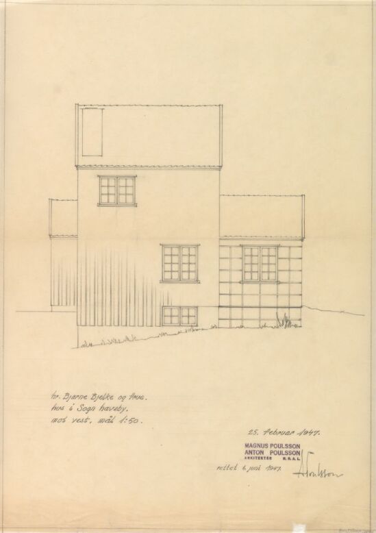 Hus for Bjelke, fasade mot vest