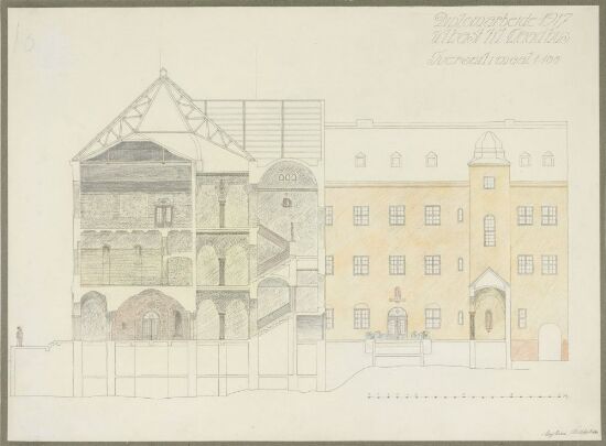 Utkast til rådhus for en mindre by, tverrsnitt