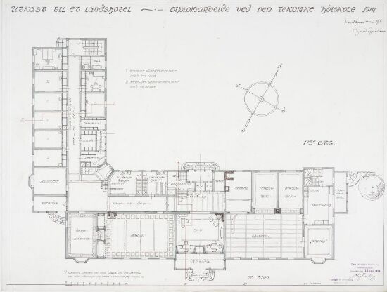 Utkast til et landshotell, grunnplan