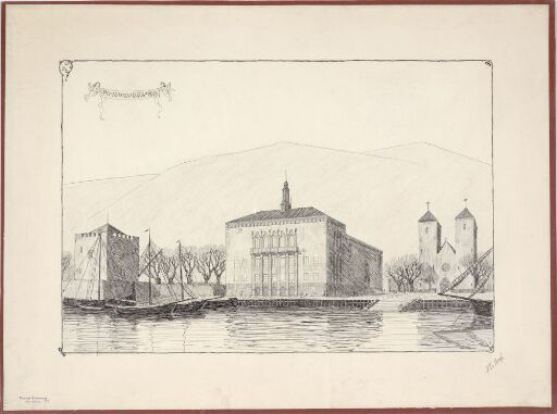 Utkast til rådhus for en middels stor kystby