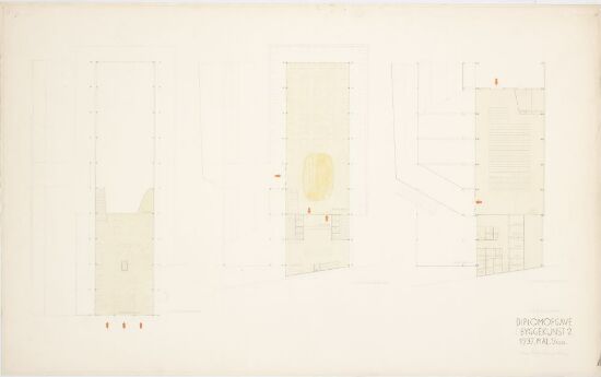 Utkast til utstillingsanlegg tilknyttet Munkholmen, plantegninger